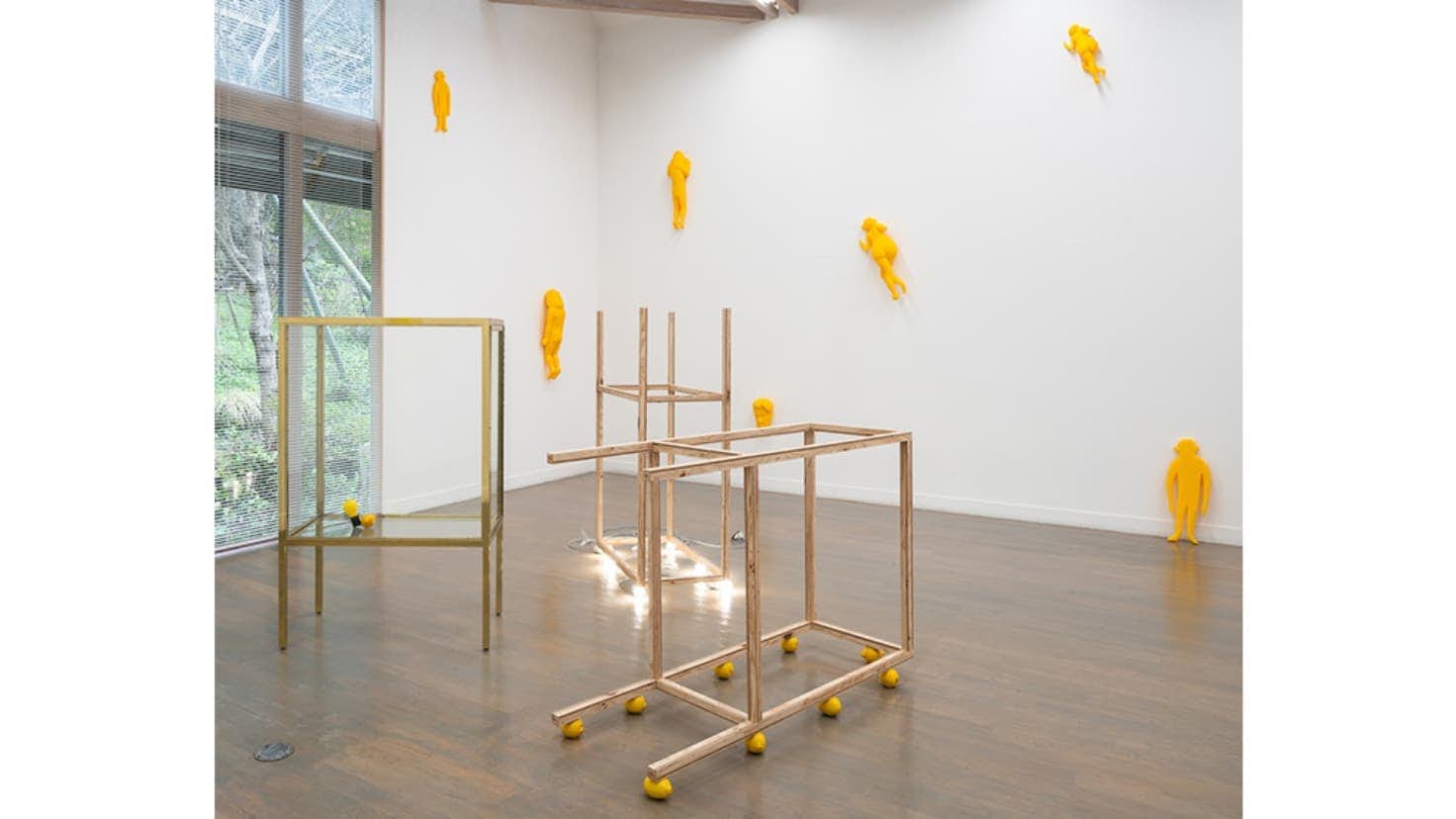 「循環しないレモンイエロー」展（カスヤの森現代美術館、神奈川、2019）での展示風景　撮影＝加藤健