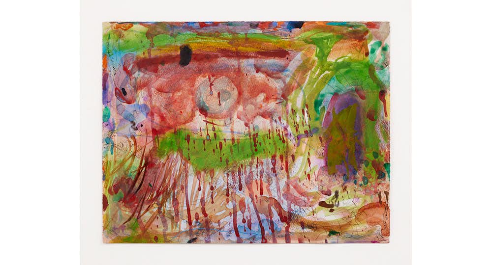 梅津庸一「緑色の太陽とレンコン状の月」（タカ・イシイギャラリー