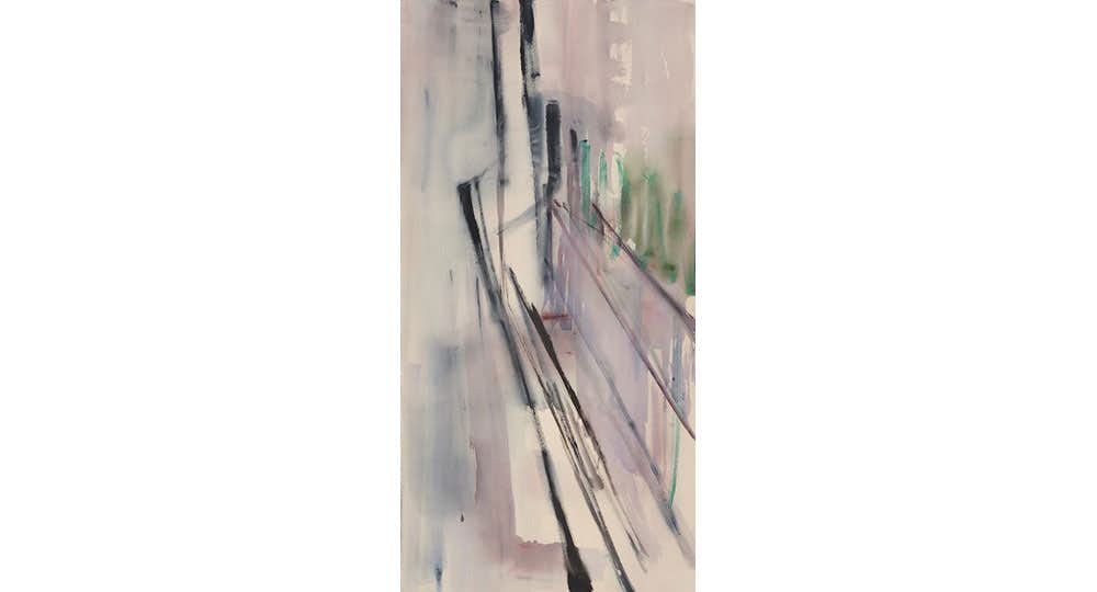 絵画　ＷＦ３サイズ　津久見章　街角のレストラン（横）　画歴書及びサイン入 58854-437-