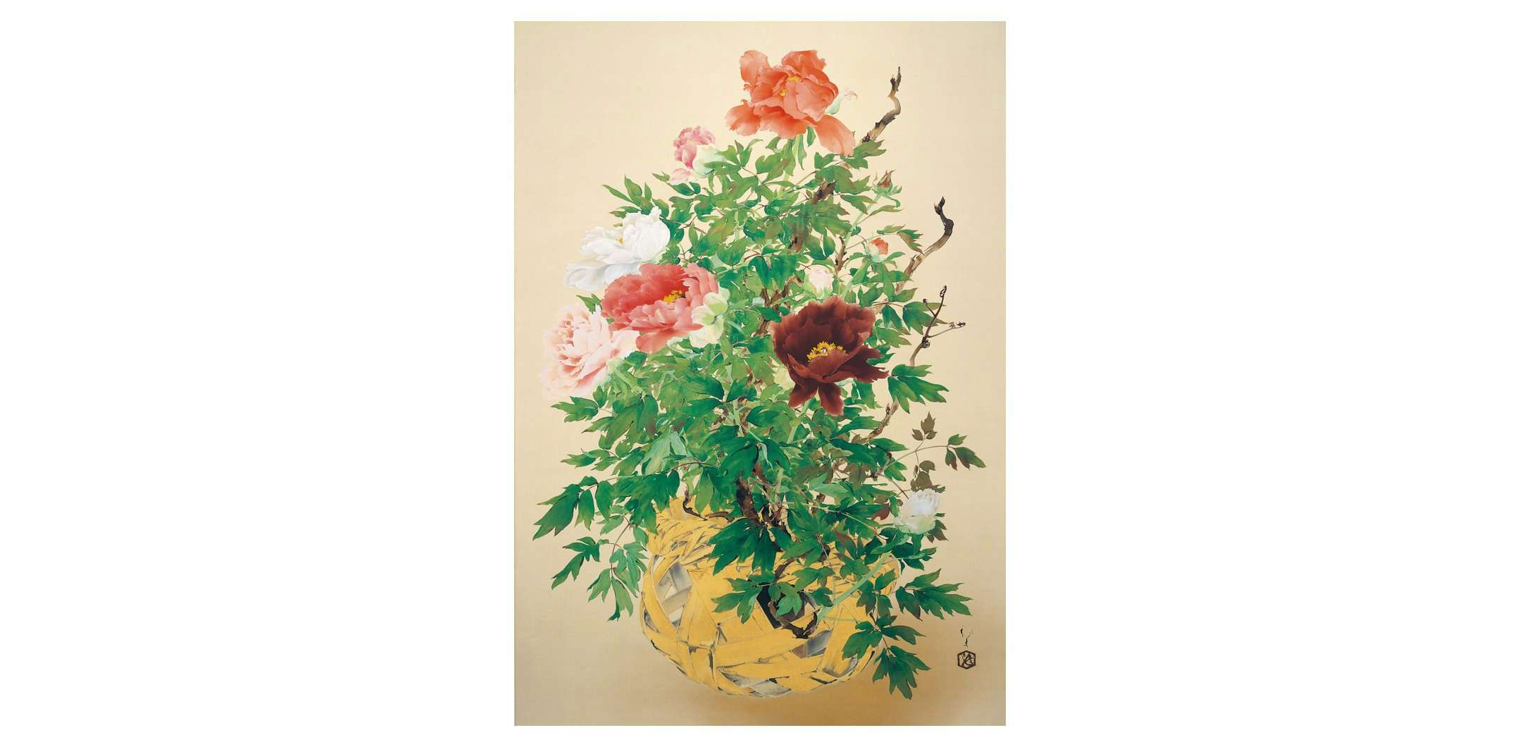 絹本彩色額装◎川端龍子　獻華　複製画◎美品足立美術館 絹本彩色額装◎川端龍子 獻華 複製画◎美品足立美術館 日本