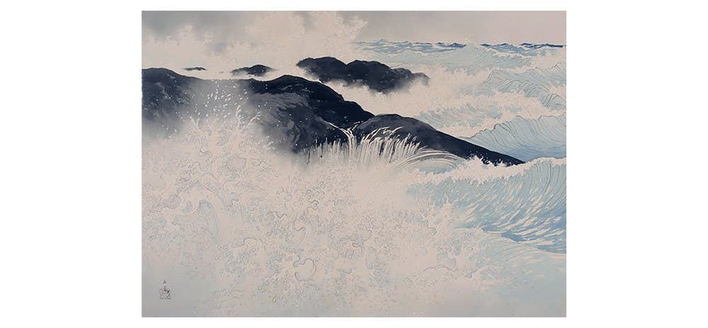 川端龍子、【花下独酌】、希少画集画より、状態良好、新品高級額装付 川端龍子、【花下独酌】、希少画集画より、状態良好、新品高級