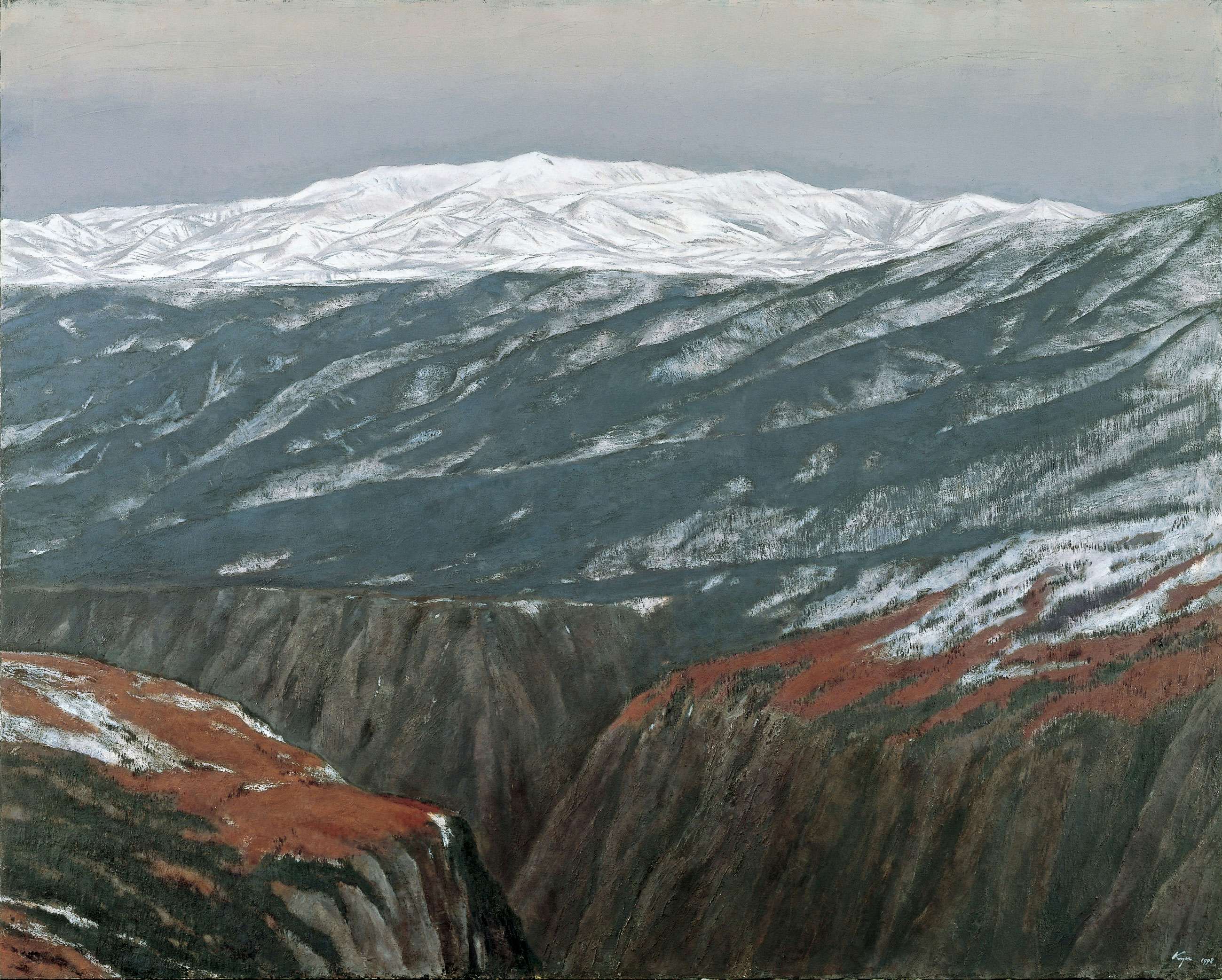 相原求一朗 山岳風景 木炭画 1980年 相原求一朗 山岳風景 木炭画 1980年