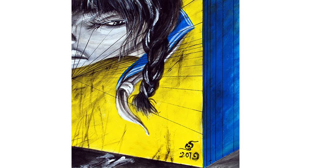 「相」絵画 アート 30号 Y.Y作 2022「8.11」25F Canvas・Acrylic・mineral pigments・ink・gold