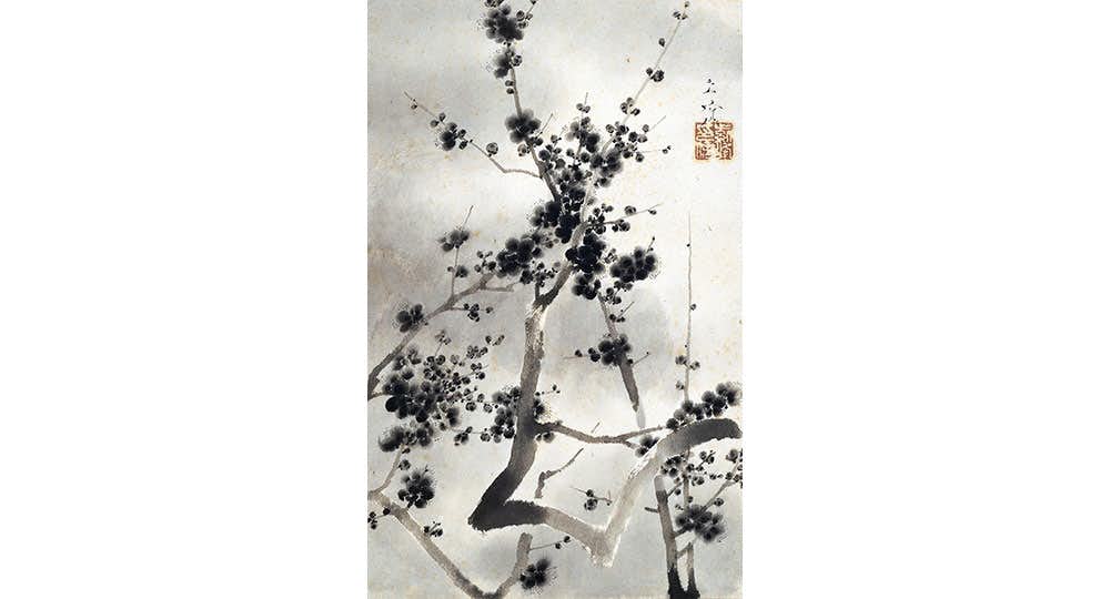 榊原紫峰、【奈良の森】、希少な大判額装用画集より、美品、日本人画家