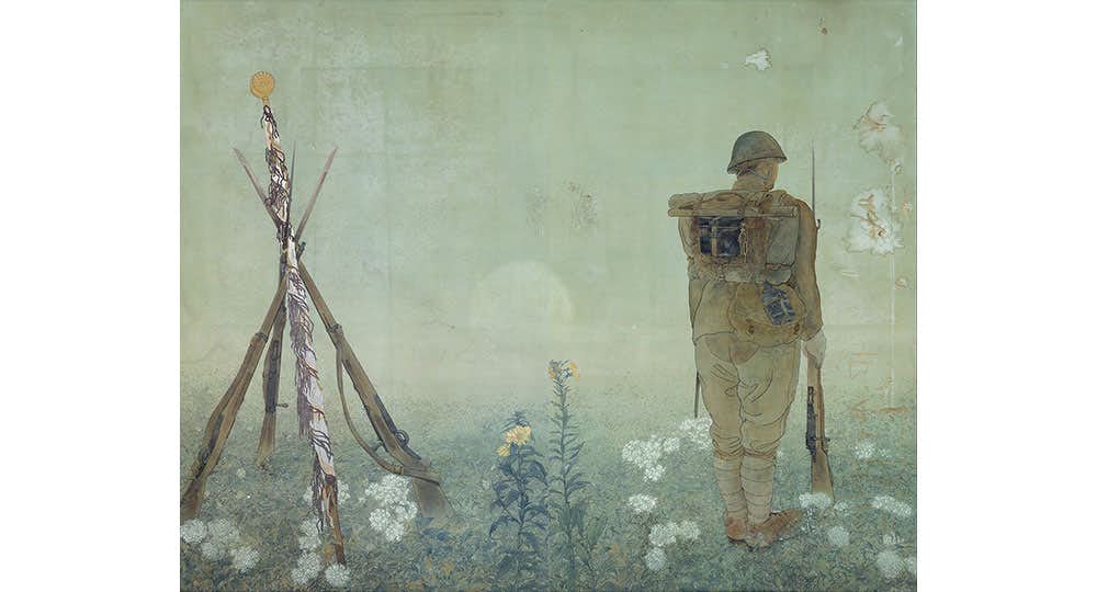 油絵　98歳まで天命を全うした画家　古川　幸　の作品　ドール　F8号 古川明雄花 油絵