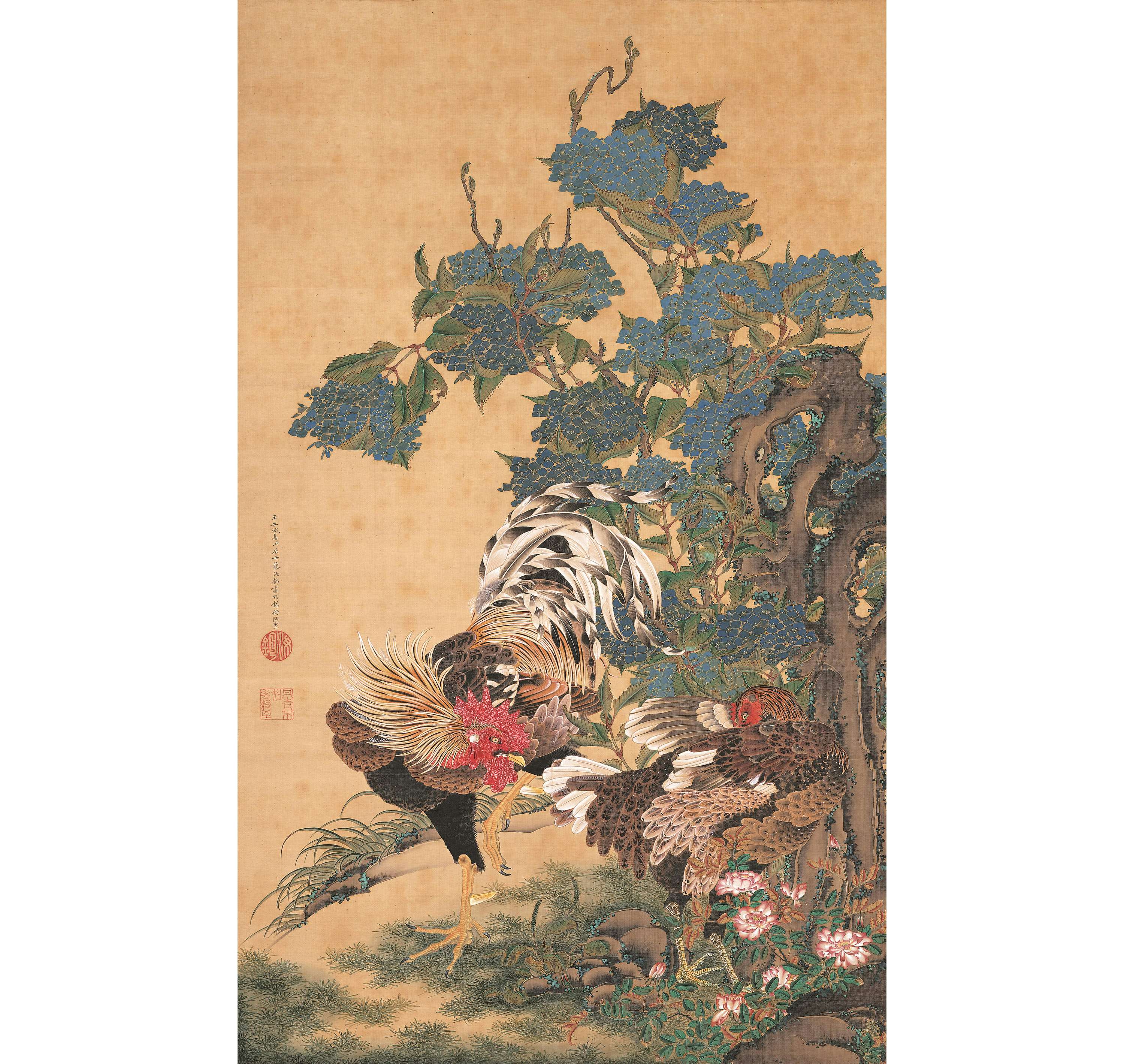 【模写】【伝来】sh8496〈曽我蕭白〉寿老人童子図 奇想の画家 江戸時代中期