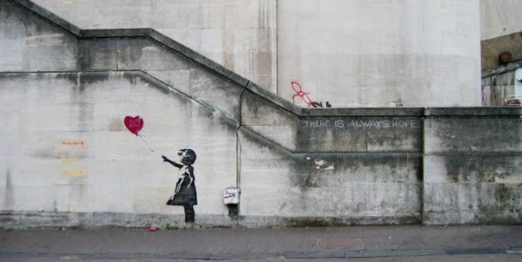 あき様占用 バンクシー　バルーン えっ！まじで？ Banksy「Girl with Balloon」1億5千万円で落札