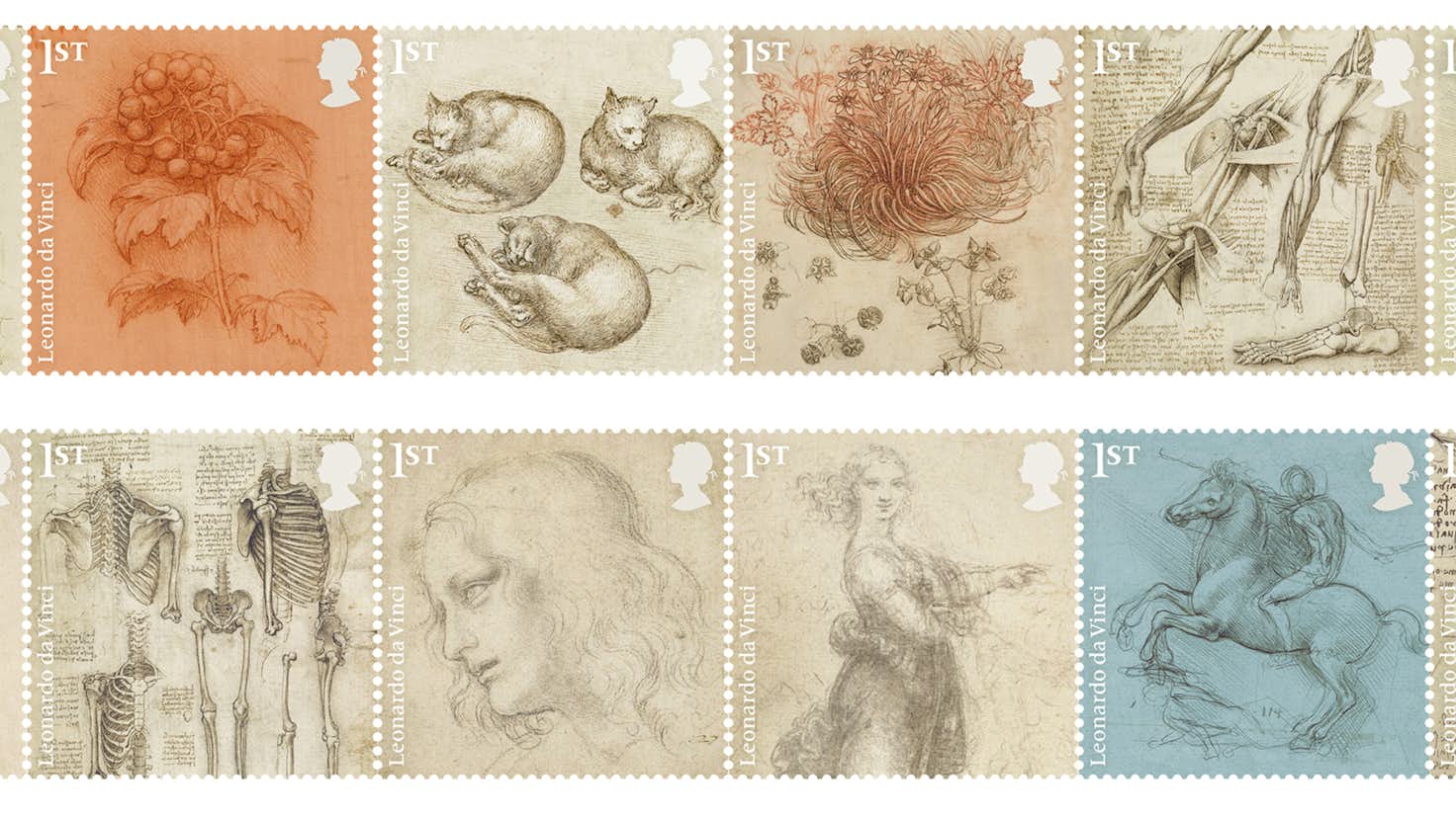 レオナルド ダ ヴィンチのドローイングが記念切手に イギリスのロイヤル メールが発売 美術手帖