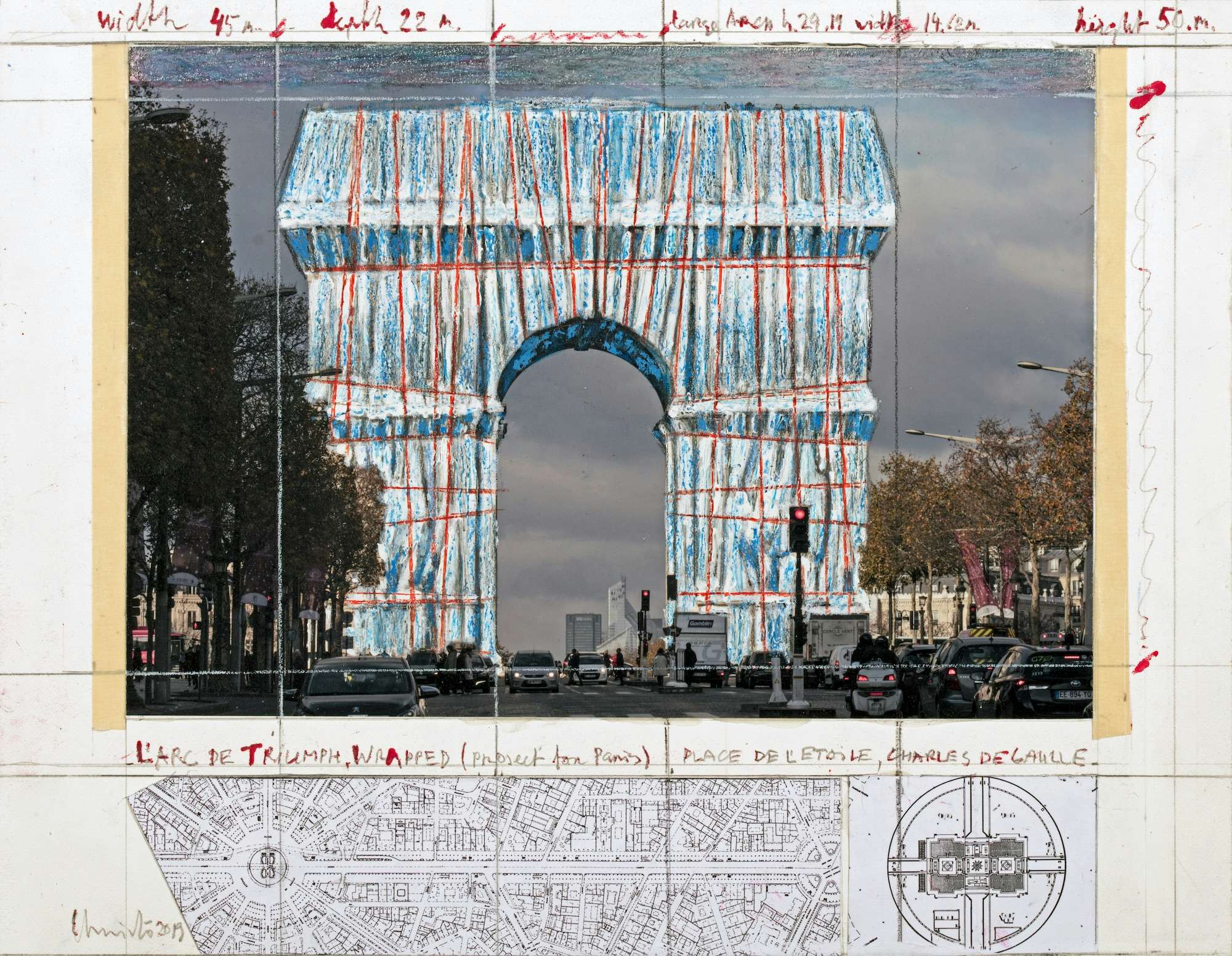 パリの凱旋門を包む。亡きクリストとジャンヌ＝クロードの意思を継ぐ大