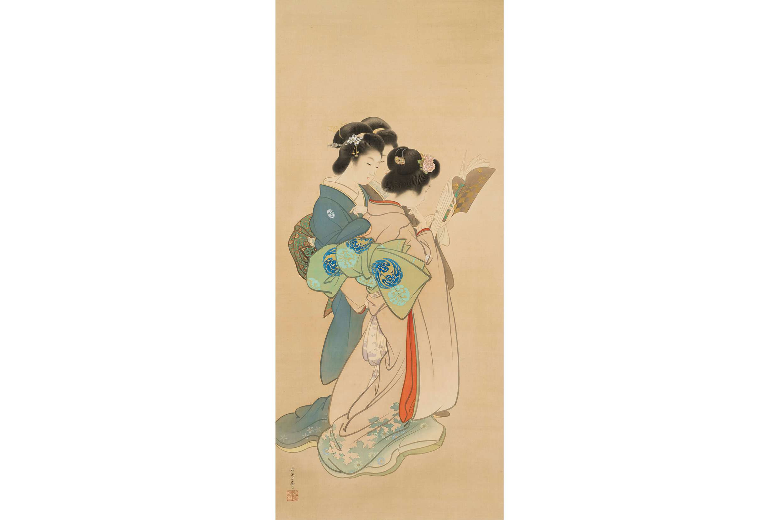 SHIN】上村松園 「雪女」 木版画 1922~25年頃作 近松門左衛門全集『大 