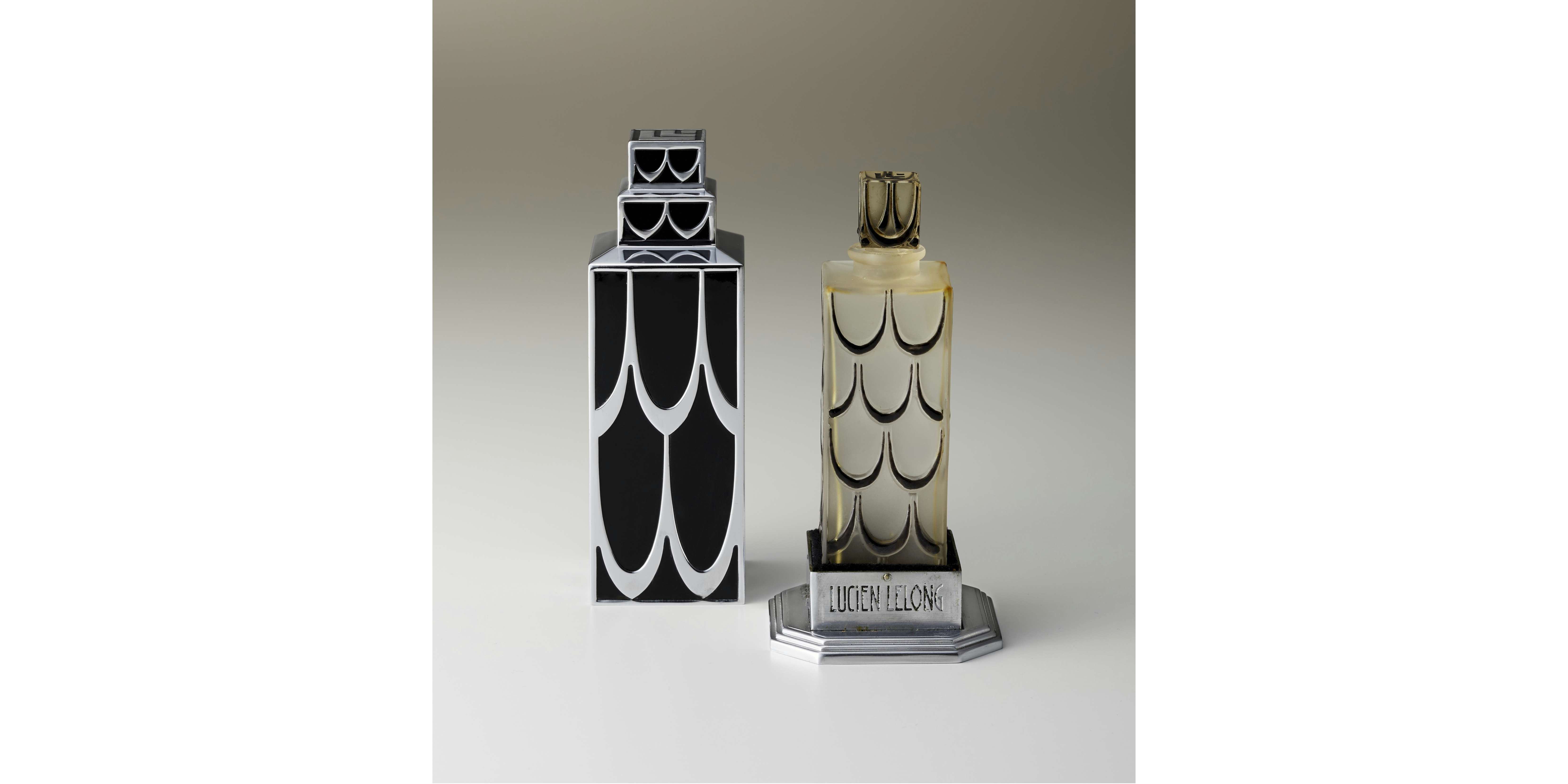 ルネ・ラリックが手がけた珠玉の香水瓶。当時の広告も展示する 