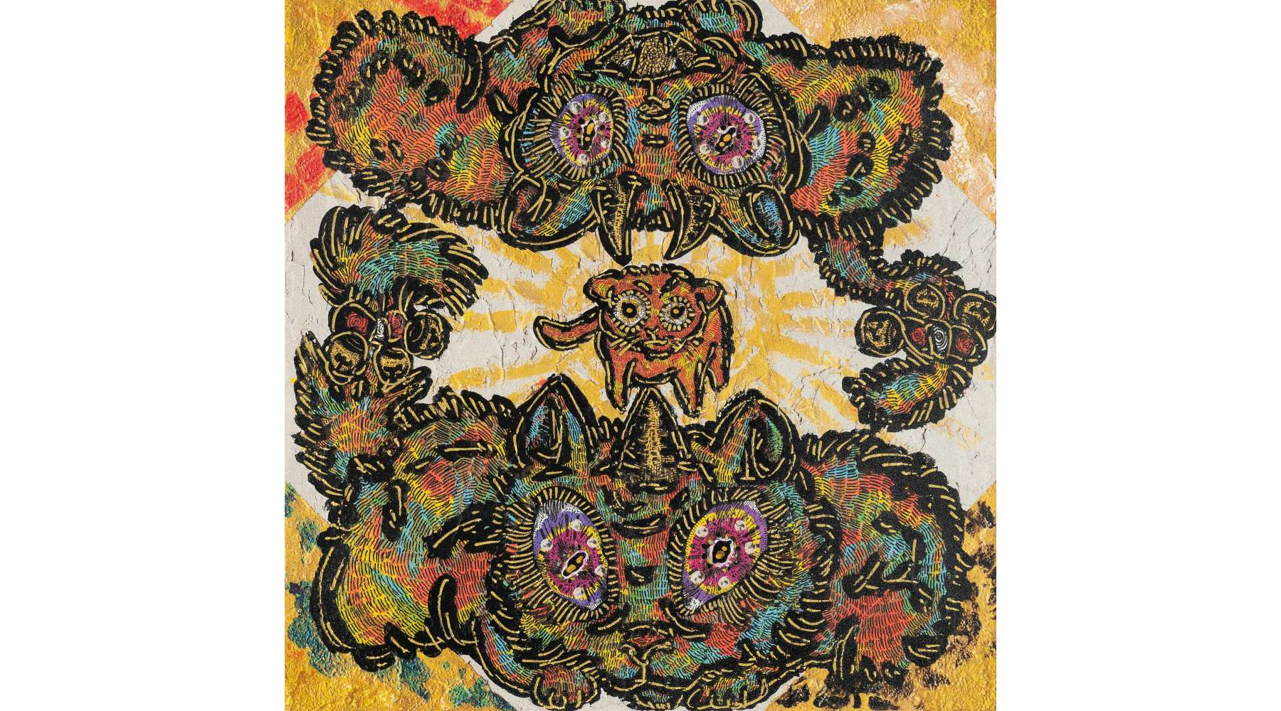 小松美羽干支神獣_猫年シルクスクリーン 小松美羽干支神獣_猫年シルクスクリーン