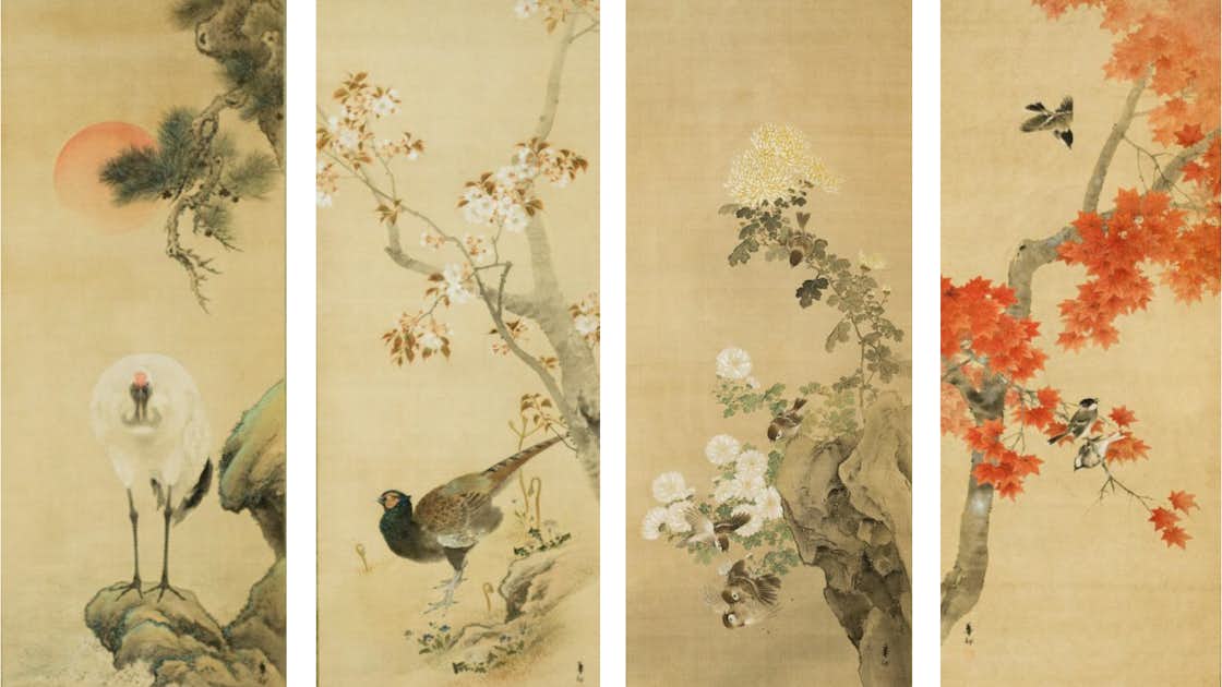 鈴木華邨 鶏の図 横物 幻の天才画家 明治 掛軸23101704 鈴木華邨 鈴木華邨 鶏の図 横物 幻の天才画家 明治 掛軸23101704 鈴木華邨