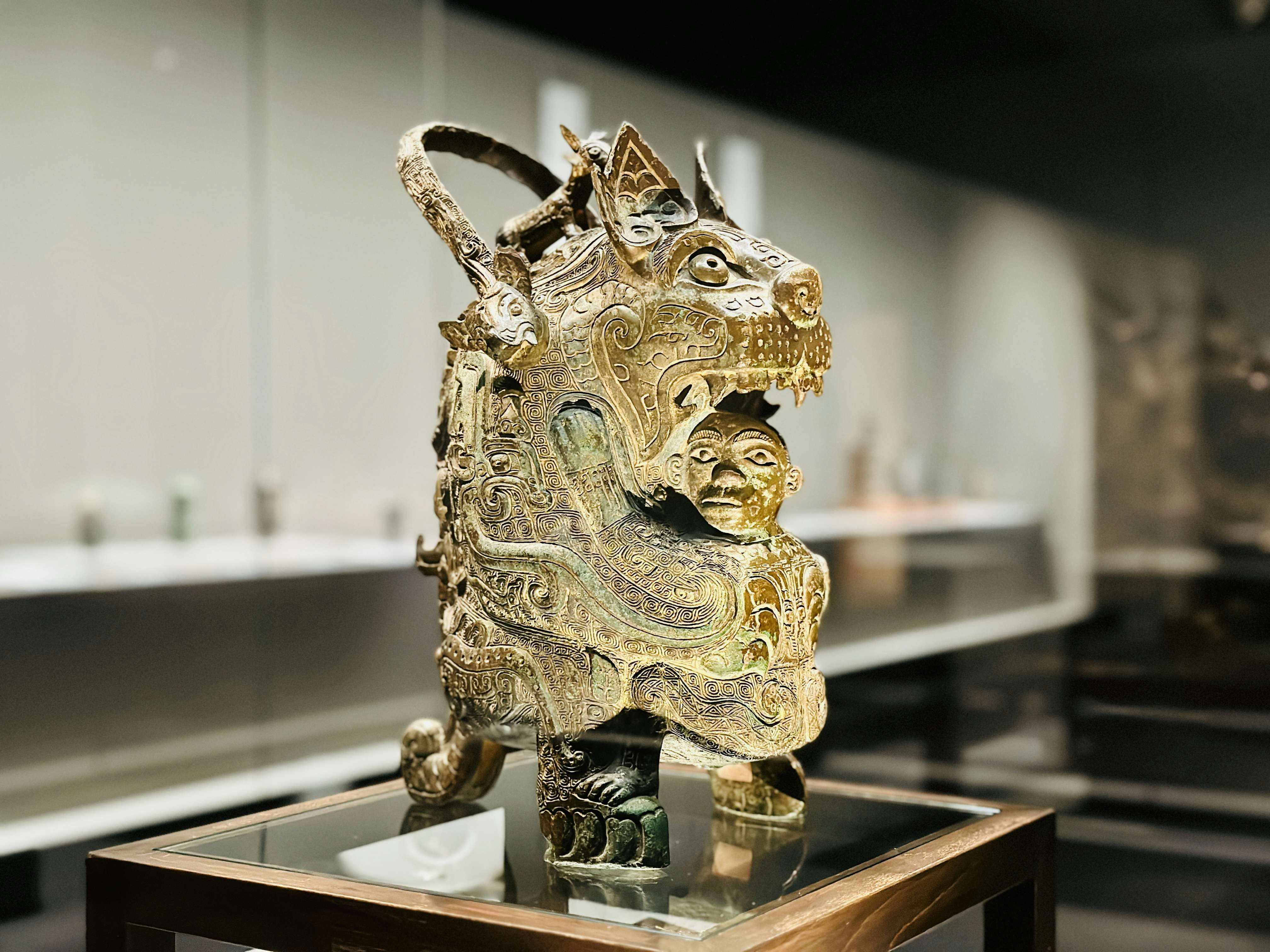 商周時代 青銅器 獣型樽 中国古美術 古置物 饕餮文 - 工芸品