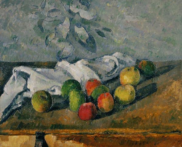 絵画 りんごと壺の絵画