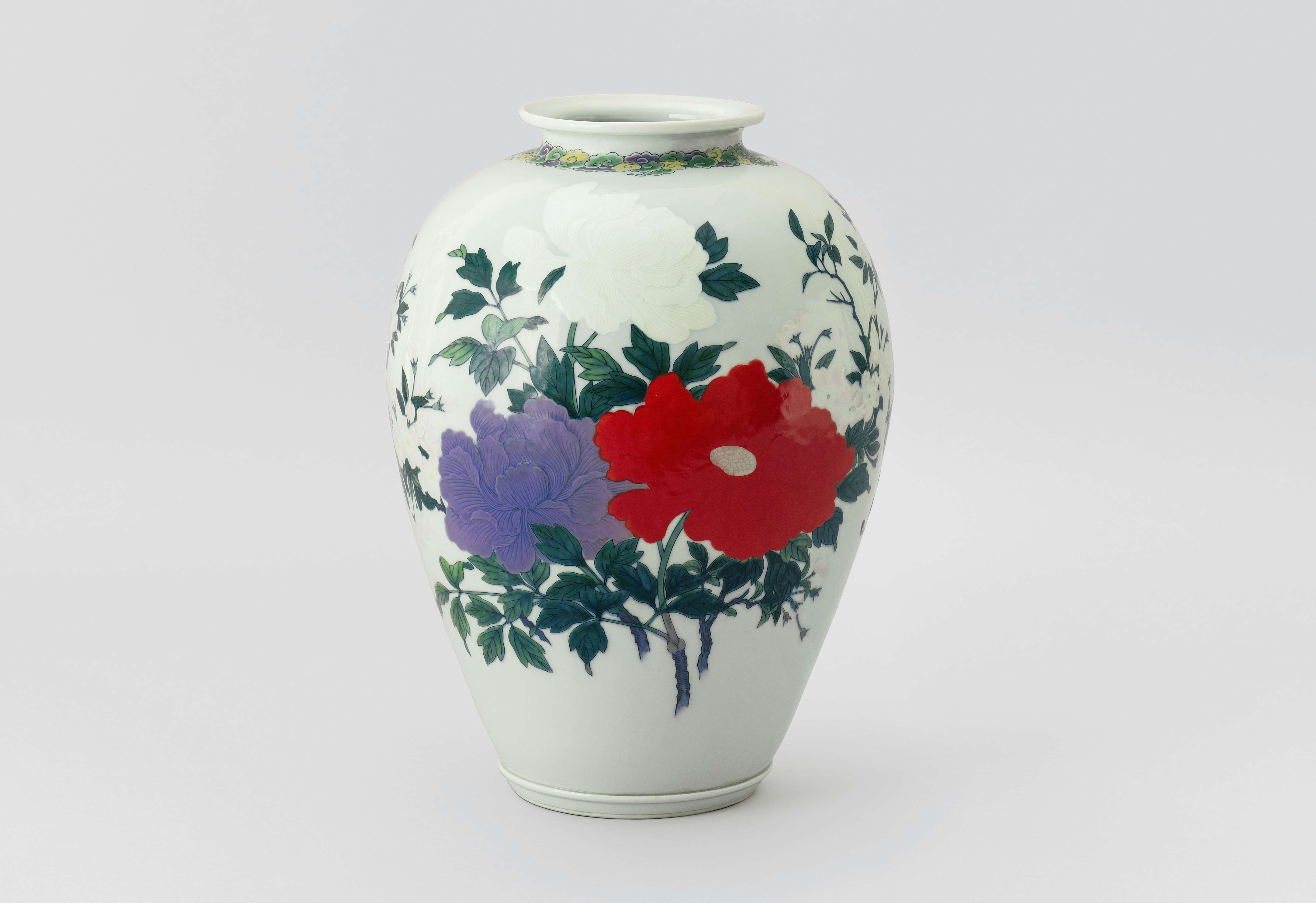 京セラ美術館「女流陶芸」出品者作　花瓶グリーン花瓶