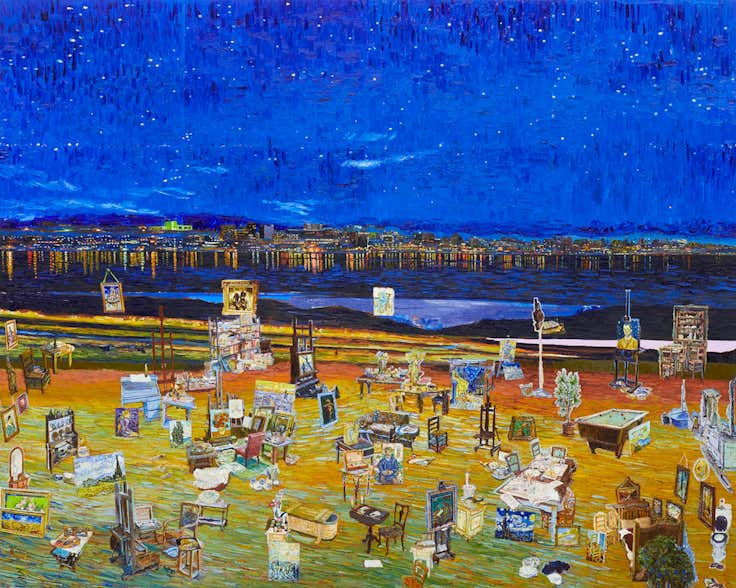 久保博孝　一枚の繪　第24回ホテル絵画展　コロンブス像　美術画 久保博孝一枚の繪第24回ホテル絵画展コロンブス像美術画