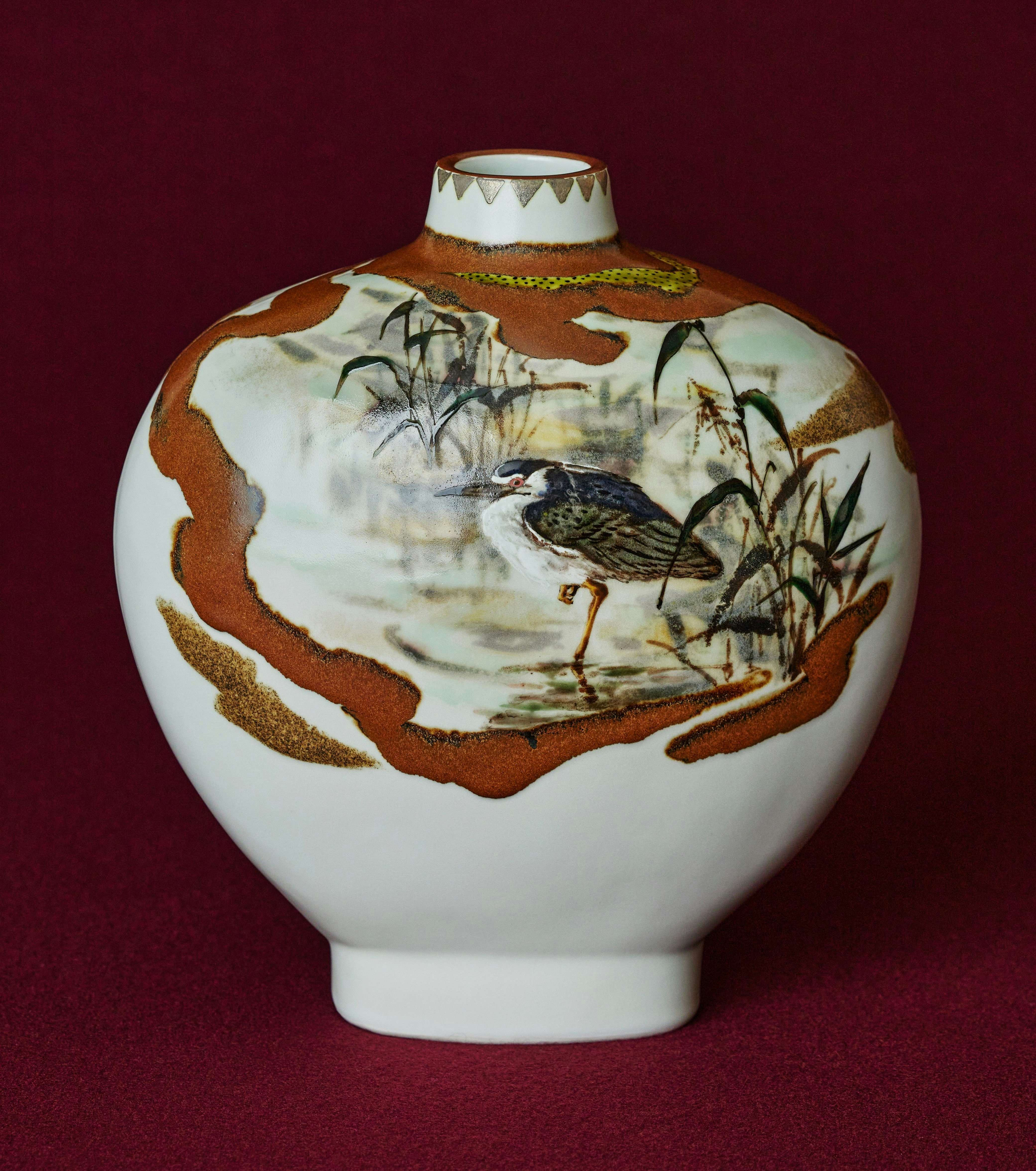 重要無形文化財保持者 藤本能道 野鳥四季より「岩翡翠」 限定銅