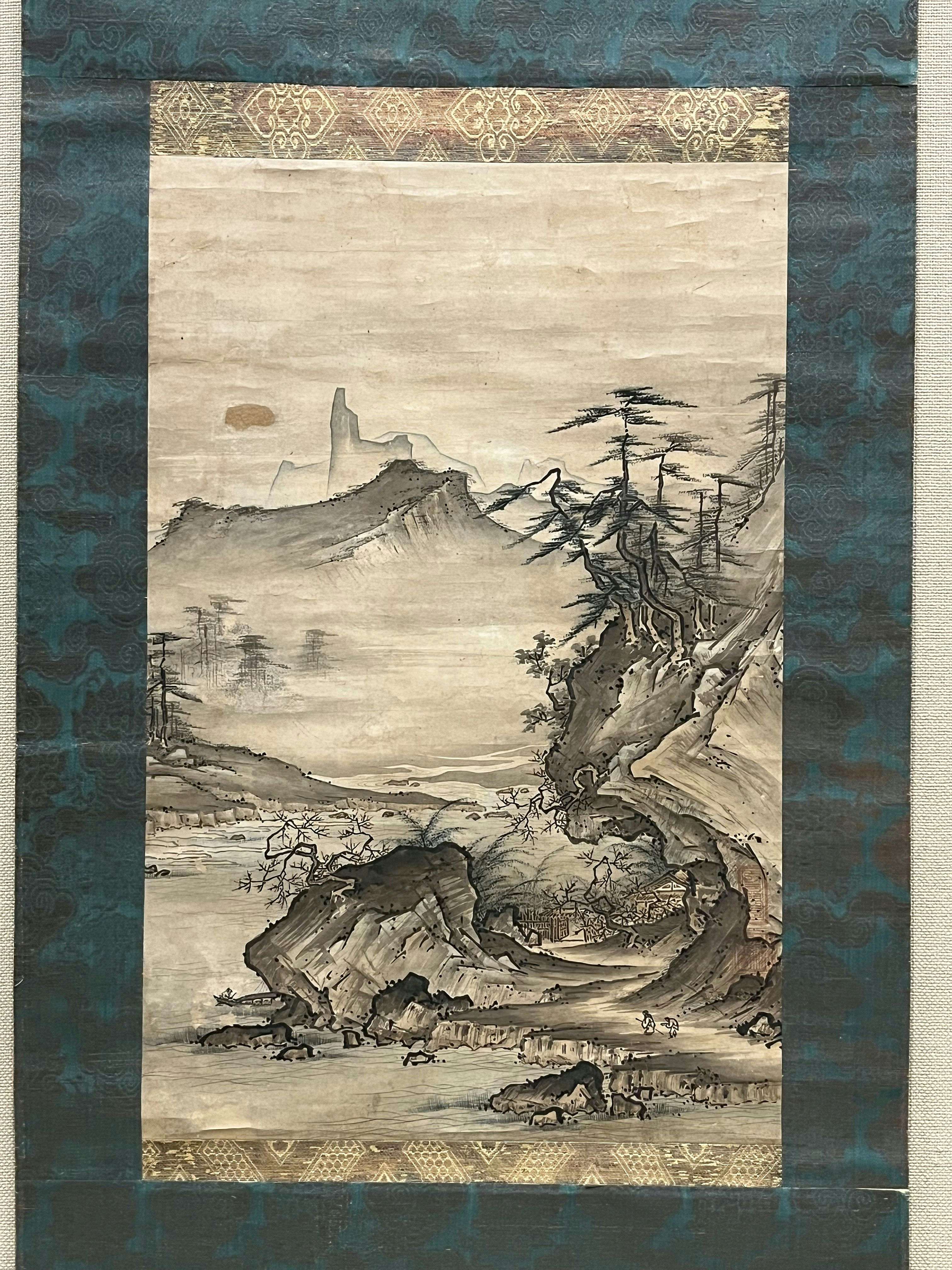 中国絵画　名家　 唐寅　松崖別業図　 水墨絵　山水絵　国画巻物　巻き絵 唐絵 中国絵画と日本中世の水墨画」（根津美術館）レポート